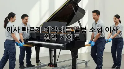 이사, 빠르게 예약하는 꿀팁! 소형 이사 완벽 가이드
