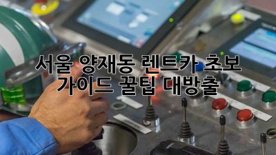 서울 양재동 렌트카 초보 가이드: 꿀팁 대방출!