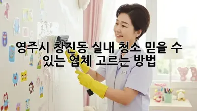 영주시 창진동 실내 청소, 믿을 수 있는 업체 고르는 방법!